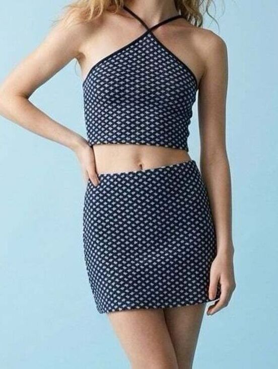 Zara Dresses & Skirts - JULY SALE ZARA (SET) Jacquard Knit Halter and Mini Skirt (L)